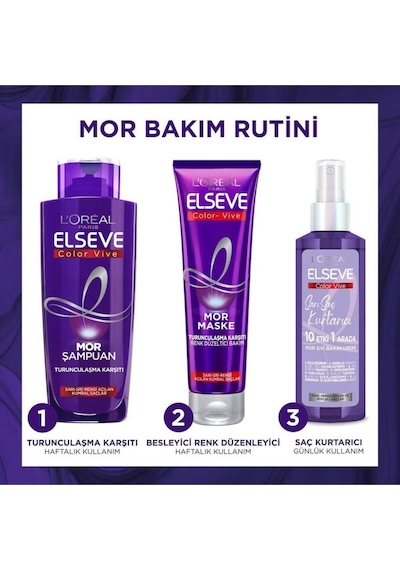 Elseve Loreal Paris Sarı Saç Kurtarıcı Mor Sıvı Bakım Kremi