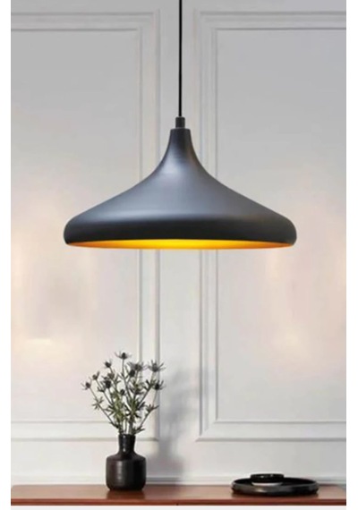 Riolight Modern1 Siyah Içi Gold Oda,Mutfak,Cafeler Için Tekli Met
