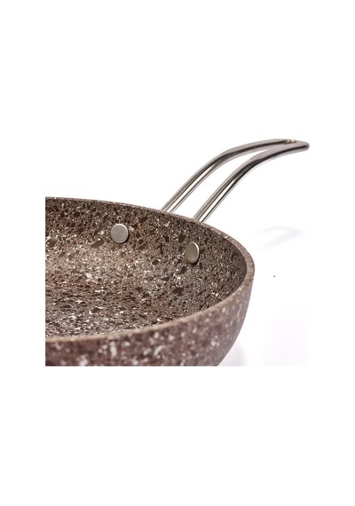 Brioni Stone Age Çizilmez Yanmaz Yapışmaz Terra 24 Cm Tava Kahverengi