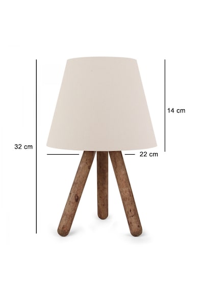 Homing AYD-3170 Tasarım Ahşap Başlıklı Abajur Krem