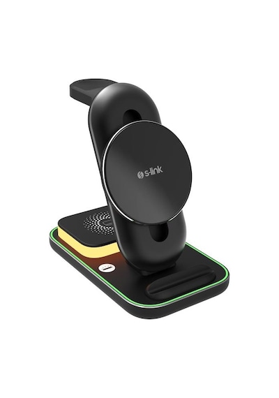 S-link Sw-cwf117 Siyah Ayarlanabilir Standlı 15w 3 İn 1 Magsafe Kablosuz Şarj Cihazıı