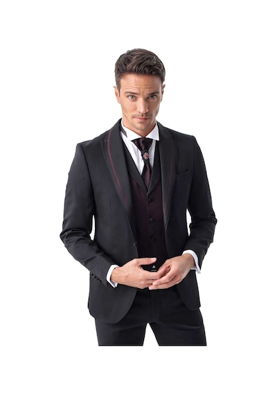 Morven Erkek Siyah Monhattan Slim Fit Dar Kesim Jakarlı Smokin 20mc055001001 Siyah