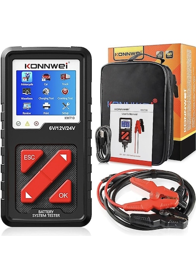 KONNWEI KW710 Akü Test Cihazı – 6V / 12V / 24V Profesyonel Akü ve Marş Sistemi Analizörü