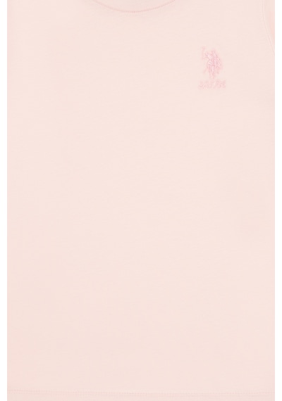U.S. Polo Assn. Kız Çocuk Açık Pembe Bisiklet Yaka Basic Sweatshirt 50317923-VR078