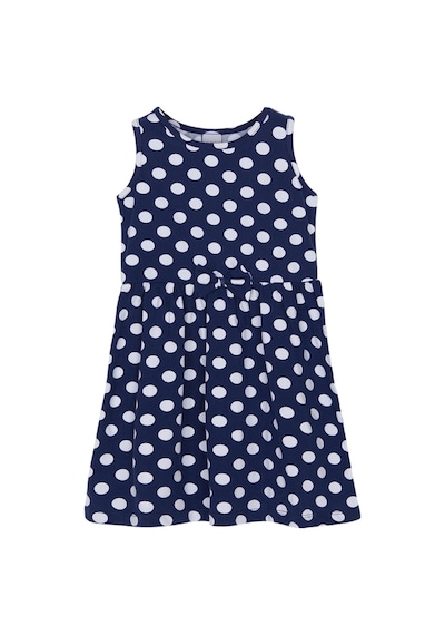 Lovetti Kız Çocuk Polka-Dot Desen Kolsuz Elbise 5757-55X049 Lacivert