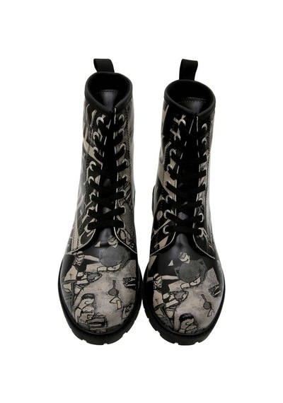 Kadın Vegan Deri Siyah Uzun Bot - Supper Blackwhite Tasarım Multicolor Kadın Vegan Deri Siyah Uzun Bot - Supper Blackwhite Tasarım Multicolor