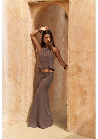 Mai Collection Mai Studios Co. Malmvira Soft Kahve Keten Crop Etek Takım Kahve Mai Collection Mai Studios Co. Malmvira Soft Kahve Keten Crop Etek Takım Kahve