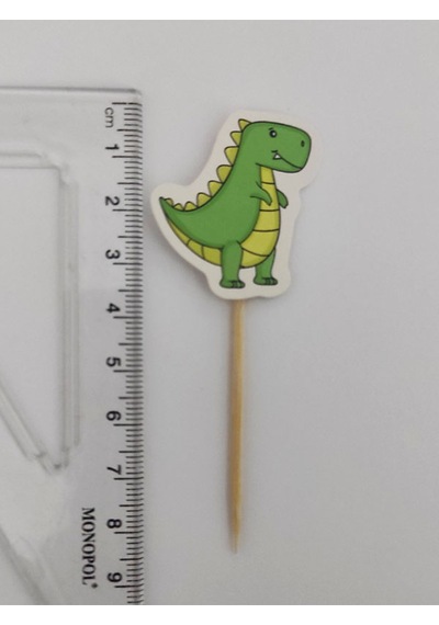 30 Adet Dekoratif Karton Dinozor Şeklinde Pasta Kürdanı 6,5 Cm