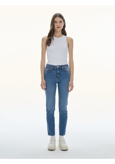 Ltb Ronna X Yüksek Bel Dar Paça Slim Kadın Jean Pantolon 010095164015819 - 55278 Koyu Mavi