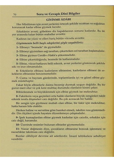 Soru Ve Cevaplı Dini Bilgiler Şafiiler İçin / İsmailağa Teli...