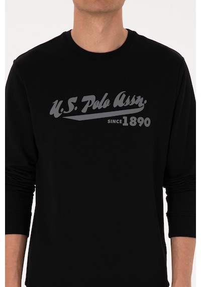 U.S. Polo Assn. Erkek Bisiklet Yaka Regular Fit Siyah İnce Sweatshirt 50316315-VR046
