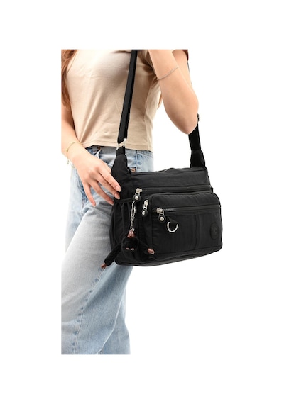 Çapraz Askılı Ultra Hafif Çok Cepli Bayan Omuz Çantası Siyah Model: 571-6d - Siyah