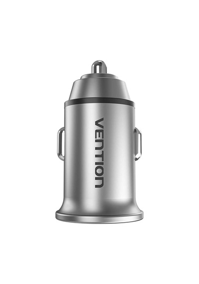 Vention 30w Çift Portlu Type-c Ve Usb-a Alüminyum Hızlı Araç Şarj Cihazı - Gri