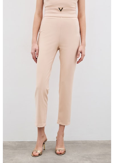 Sateen Bel Aksesuarlı Pantolon - Bej-135481 Bej