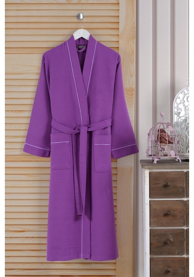 Varol Dama Serisi Kimono Yaka Pike Bornoz Sabahlık Lila-xxl LİLA