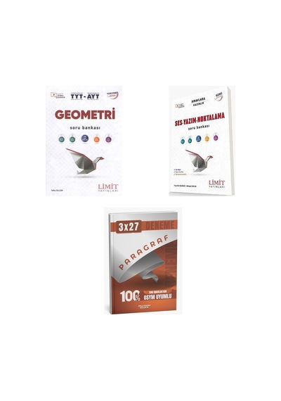 2027 Tyt Limit Ayt Geometri Soru + Ses Yazım Noktalama Soru + Anla Kazan Paragraf Deneme 3'lü Set