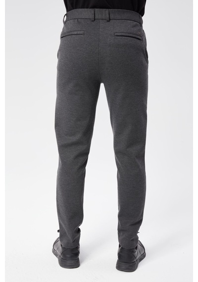 Erkek Beli Yarım Lastikli Arka Cep Fermuarlı Slim Fit Pantolon Antrasit Antrasit Erkek Beli Yarım Lastikli Arka Cep Fermuarlı Slim Fit Pantolon Antrasit Antrasit