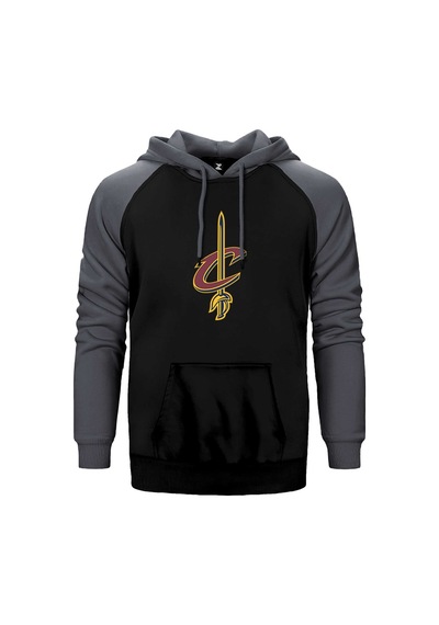 Clevaland Cavaliars Sword Gri Renk Reglan Kol Kapşonlu Sweatshirt Gri