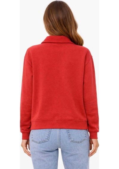 Bebuy Sweatshirt Yarım Fermuarlı Turuncu