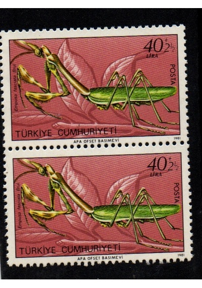 Yararlı Böcekler Iı Hatıra Pulu 40 Lira 1981 Ws0006