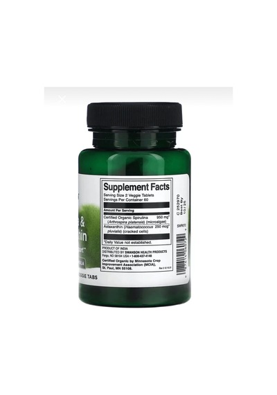 Organic Spirulina & Astaxanthin 120 Veggie Tablet