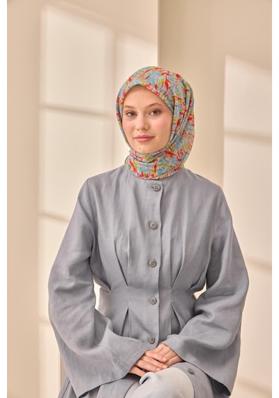 Silk Home Soft Eşarp 73091-13 Bebe Mavi, Parlak Turuncu, Fıstık Yeşili