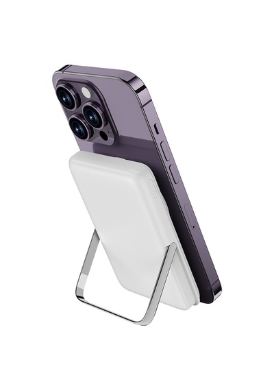 Wiwu Wi-p011 Gentleman Serisi Led Işık Göstergeli Standlı Kablosuz Powerbank 10.000mah 15w Beyaz BEYAZ