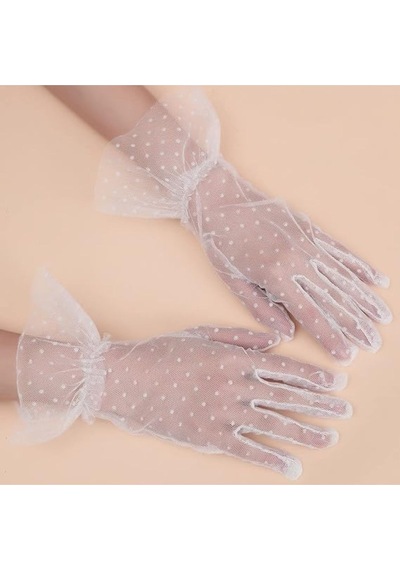 Toyfest Güpürlü Tüllü Puantiyeli Şeffaf Parti Kostüm Kına Düğün & Gelin Eldiveni Beyaz Çok Renkli Toyfest Güpürlü Tüllü Puantiyeli Şeffaf Parti Kostüm Kına Düğün & Gelin Eldiveni Beyaz Çok Renkli