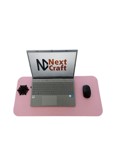 Çalışma Masası Düzenleyici Keçe Bilgisayar Mouse Pedi Masa Üstü Düzenleyici Mat 70x32 Cm Pembe