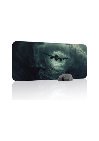 Airplane Uçak Kaymaz Dikişli Kauçuk Oyuncu Mousepad V2 - 70x30 Xl Gaming Mouse Pad Fare Altlığı