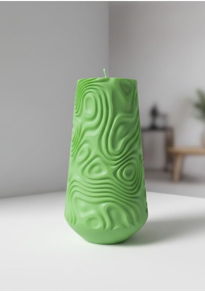 Özdemcandle Desenli Vazo Şeklinde Dekoratif Kokulu Soya Mum Yeşil 7.3x13.5 Cm Koku Seçenekleri İçin Ürün Açıklamasını İnceleyiniz Yeşil