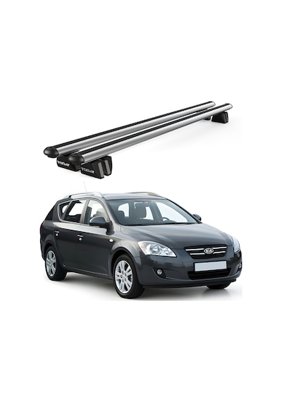 Pençe Kia Cee'd Sw 5d Estate 2006-2012 Uyumlu Gri Ara Atkı Port Bagaj Tavan Barı
