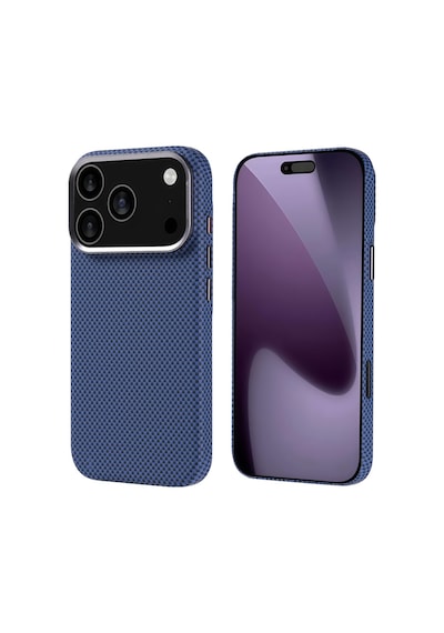 Apple iPhone Uyumlu 17 Pro Kılıf Karbon Görünümlü İnce Hafif Esnek Yapılı Şık Sert Silikon Kapak Ryc/nekst Lacivert