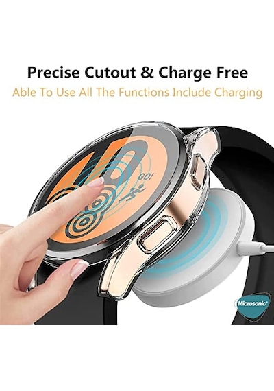 Samsung Galaxy Watch 6 40mm İçin Kılıf Ekranı Tam Kaplayan 360 Full Round Soft Silicone Şeffaf Galaxy Watch 6 40mm