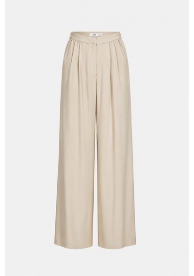 Açelyaokcu Premium Kalderon Wide Leg Dokuma Pantolon Taş