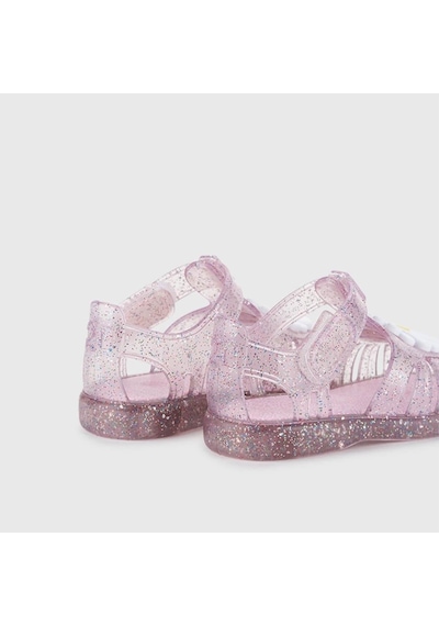 Igor Tobby Gloss Flor Çocuk Sandalet - Simli Pembe Pembe