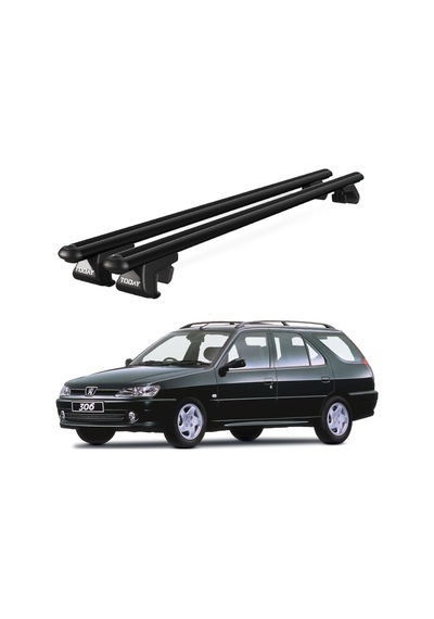 Venüs Peugeot 306 Station Wagon 1993-2001 Uyumlu Siyah Ara Atkı Port Bagaj Tavan Barı