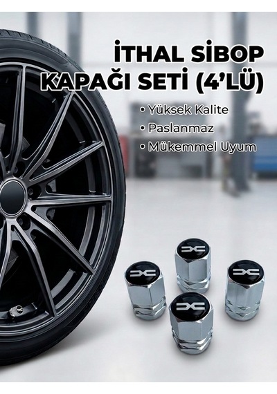 Dacia Grubu İle Uyumlu Alüminyum Altıgen Sibop Kapak Seti Gümüş - İthal Sibop Kapağı 4lü Set