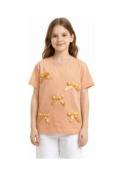 Yale Kids 8-12 Yaş Kız Çocuk Tişört Yavruağzı