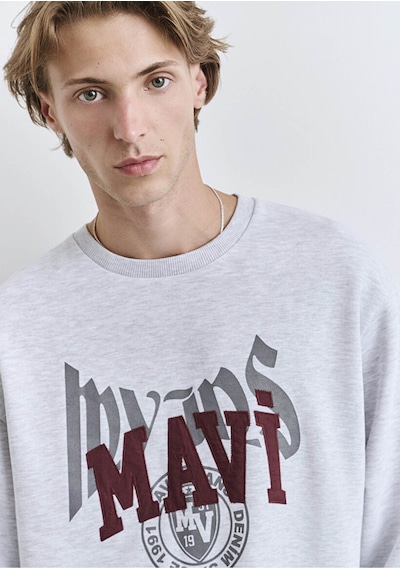 Mavi Erkek Mavi Baskılı Sweatshırt Kar Melanj 0s10389-82498 Gri