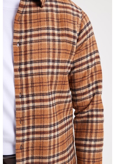 Tudors Erkek Slim Fit Dar Kesim Kareli Kışlık Oduncu Gömlek-42359 Kahverengi Tudors Erkek Slim Fit Dar Kesim Kareli Kışlık Oduncu Gömlek-42359 Kahverengi