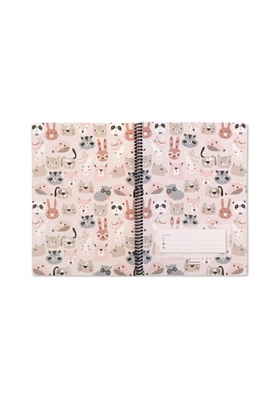 Keskin Color Animal Friends Spiralli Hayvanlar Karton Kapak 80 Yaprak A4 Kareli Defter Ozelalan1 Çok Renkli