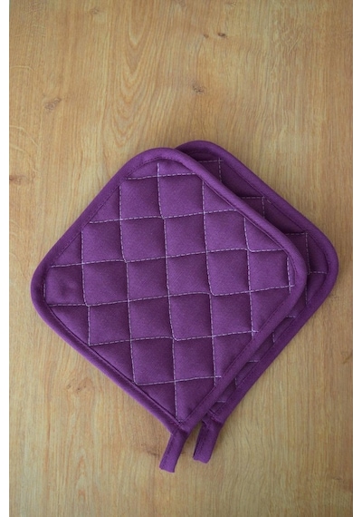 Rozet Tekstil Yanmaz Ve Isıya Dayanıklı Fırın Eldiveni Ve Tutacak 2 Eldiven, 2 Tutacak Mor 17 X 27 Genel