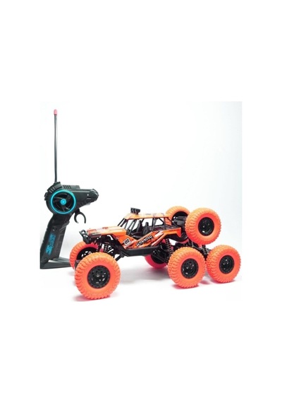 Turuncu Süspansiyonlu Jeep 1:18 6x4 Çeker Off Road Şarjlı Uzaktan Kumandalı