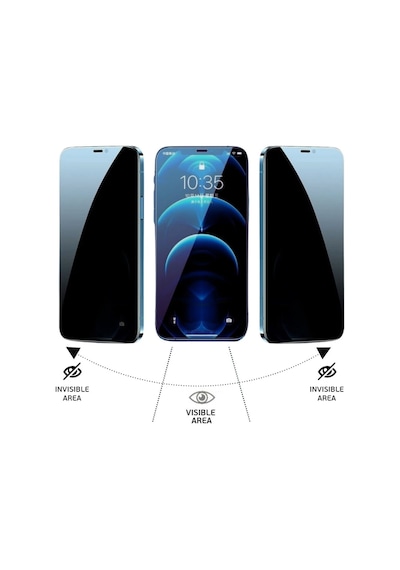 Apple iPhone 7 Uyumlu Hayalet Ekran Koruyucu 6D Kırılmaz Cam Gizlilik Korumalı - Tam Kaplar - Siyah