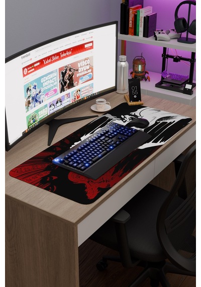 Devilman Crybaby Anime V4 - 90x40 Xxl Gaming Kauçuk Kaymaz Taban Mouse Pad Fare Altlığı