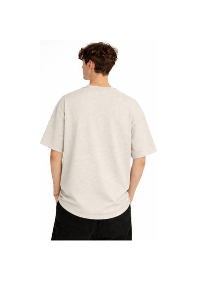 Misa Tahtakale Deer - Oversize Erkek Tişört Bej Çok Renkli