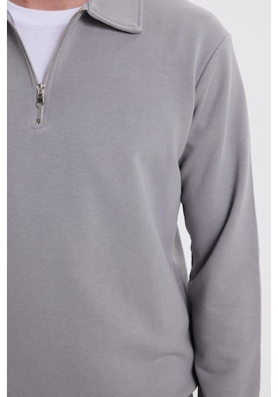 Tudors Erkek Relax Fit Rahat Kesim Pamuklu 3 İplik Fermuarlı Polo Yaka Gri Sweatshirt-41823 Gri Tudors Erkek Relax Fit Rahat Kesim Pamuklu 3 İplik Fermuarlı Polo Yaka Gri Sweatshirt-41823 Gri