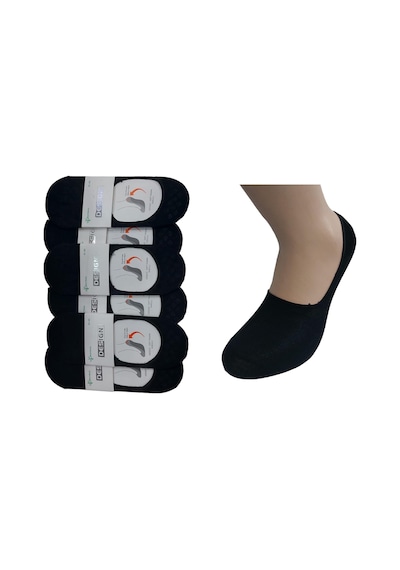 Design 6'lı Erkek Bambu Babet Çorap-siyah Siyah