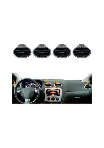 Ford Focus 2 Kalorifer Üfleyici Izgara Takımı Krom 4 Adet 2006-2010